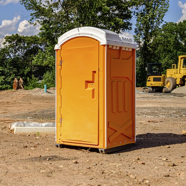 can i customize the exterior of the porta potties with my event logo or branding in Raccoon